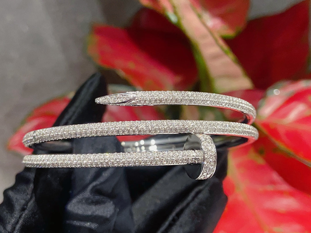 [Basjewels]JUSTE BRACELET 3.5MM DOUBLE ROWS SILVER DIAMOND