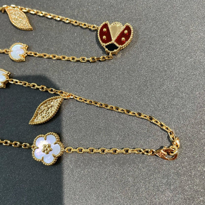 [Basjewels]LUCKY SPRING 15 MOTIFS GOLD NECKLACE