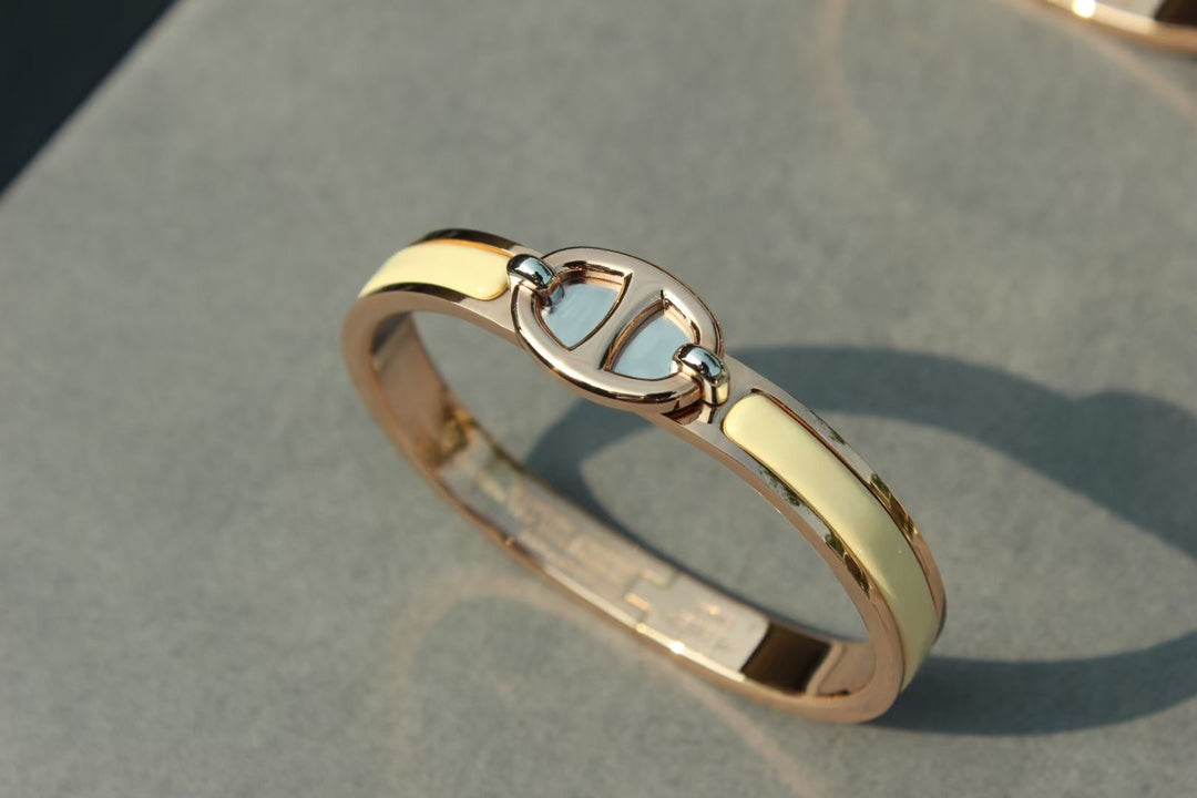 [Basjewels]CLIC CHAINE PINK GOLD BRACELET