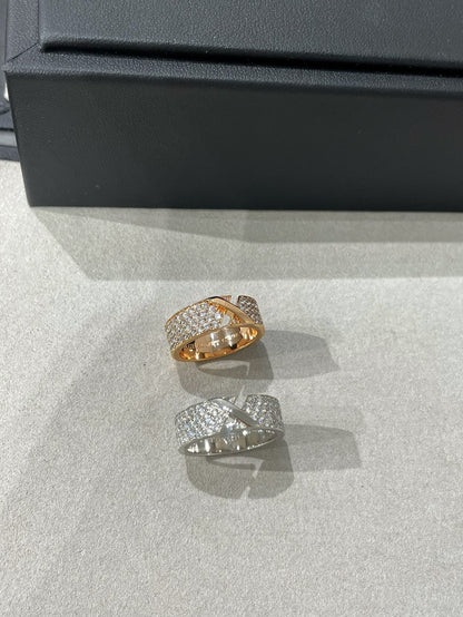 [BSNL Jewels] LIENS EVIDENCE RING AUS ROSGOLD MIT DIAMANTEN