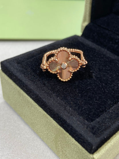 [Basjewels]CLOVER RIVERSIBLE ROSE GOLD RING