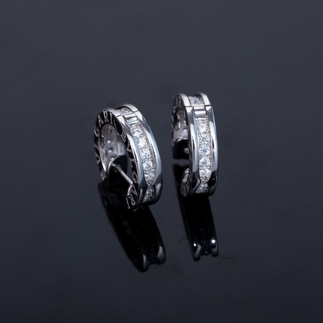 [Basjewels]ZERO 1 MINI SILVER DIAMOND EARRINGS