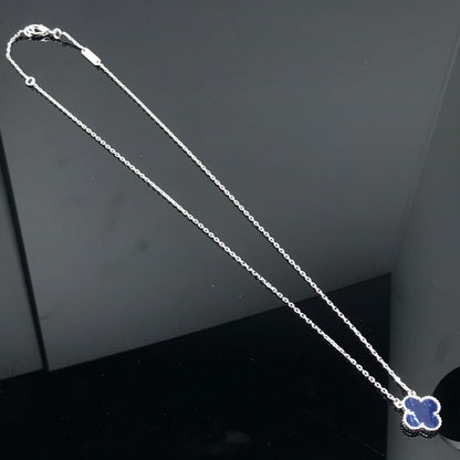 [Basjewels]CLOVER PIETERSITE SILVER LONG NECKLACE