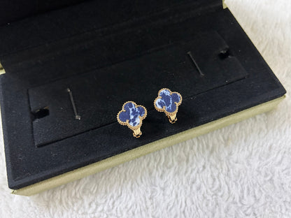 [Basjewels]CLOVER PIETERSITE MEDIUM STUD EARRINGS