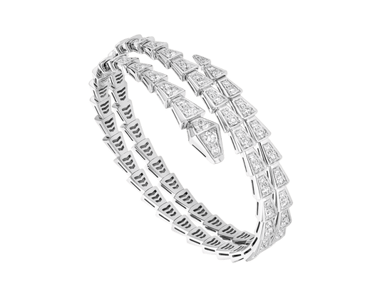 [Basjewels]SERPENTI BRACELET SILVER DIAMOND DOUBLE ROW