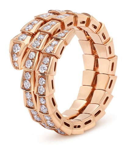 [BSNL Jewels]SERPENTI RING ROSGOLD DIAMANT DOPPELREIHIG