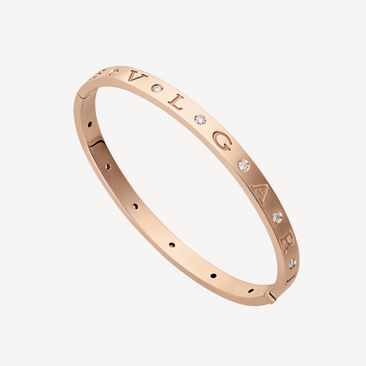 [Basjewels]ZERO 1 PINK GOLD 12 DIAMONDS BRACELET