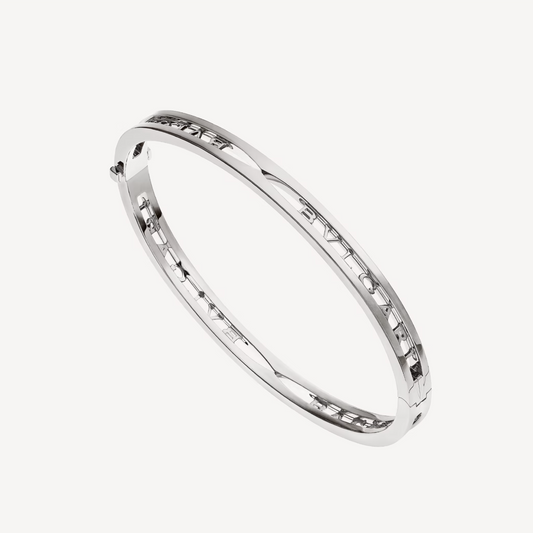 [Basjewels]ZERO 1 SPIRAL LOGO SILVER BRACELET