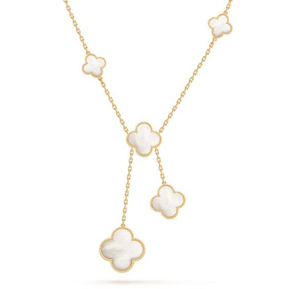 [Basjewels]CLOVER MOTHER OF PEARL NECKLACE 6 MOTIF