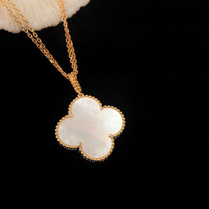 [Basjewels]CLOVER 25MM MOP LARGE PENDANT NECKLACE