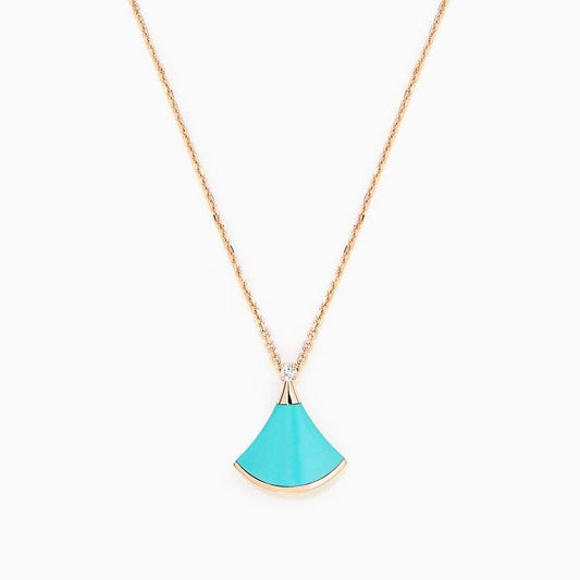 [Basjewels]DREAM NECKLACE TURQUOISE PINK GOLD