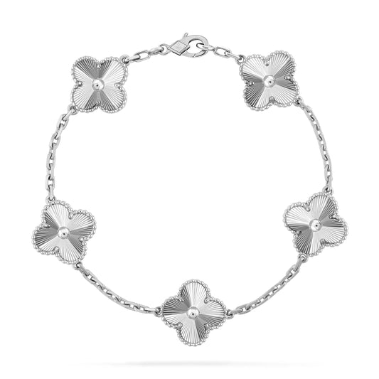 [Basjewels]CLOVER SILVER 5 MOTIFS BRACELET