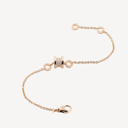 [BSNL Jewels]ZERO 1 SOFT PINK GOLD MIT PAVED DIAMANTEN AUF DEM SPIRALARMBAND