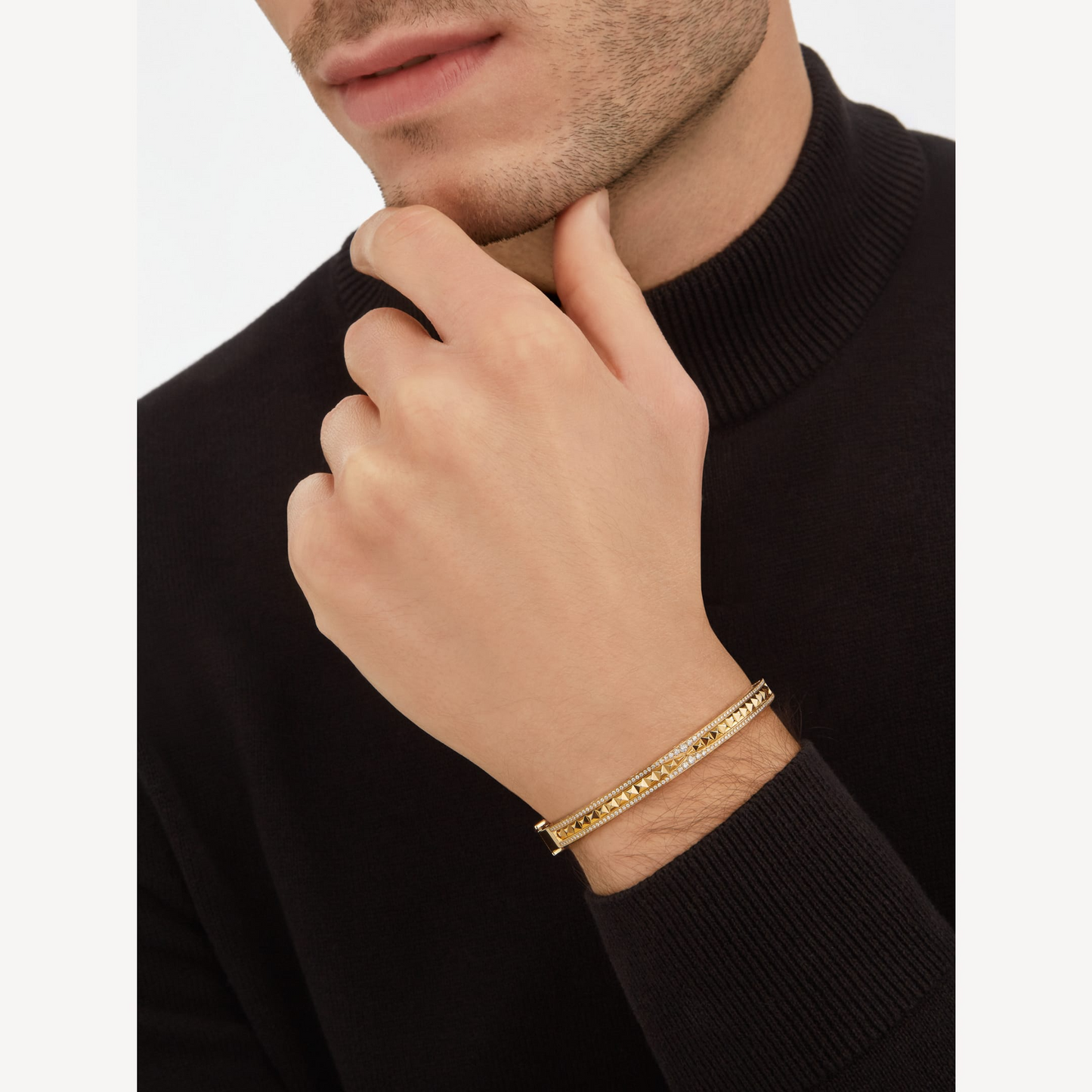 [BSNL Jewels]ZERO 1 SPIRAL UND PAVED DIAMANTEN GOLD ARMBAND