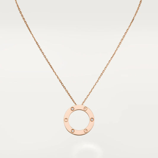 [Basjewels]LOVE NECKLACE 16MM 3 DIAMONDS