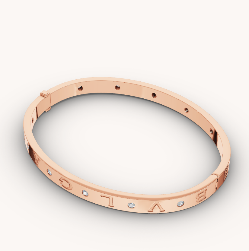 [BSNL Jewels]ZERO 1 ROSGOLD 12 DIAMANTEN ARMBAND