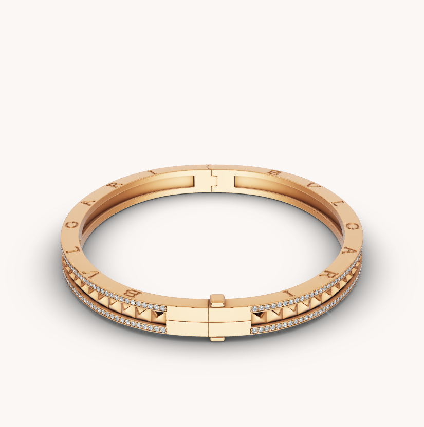 [BSNL Jewels]ZERO 1 SPIRAL UND PAVED DIAMANTEN GOLD ARMBAND