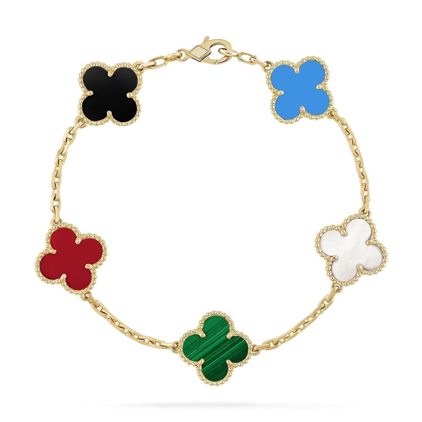 [Basjewels]CLOVER 5 MOTIFS MULTICOLOR  BRACELET