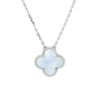 [Basjewels]CLOVER  15MM WHITE MOTHER-OF-PEARL SILVER