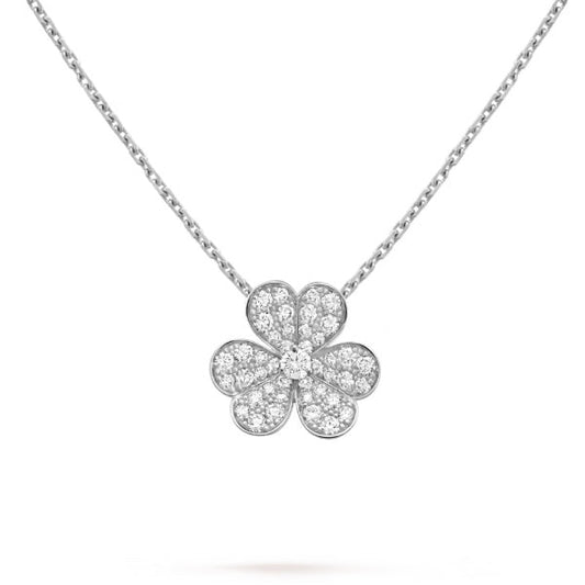 [Basjewels]CLOVER DIAMOND NECKLACE SILVER