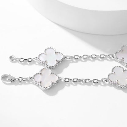 [Basjewels]CLOVER 10 MOTIFS WHITE MOTHER OF PEARL NECKLACE