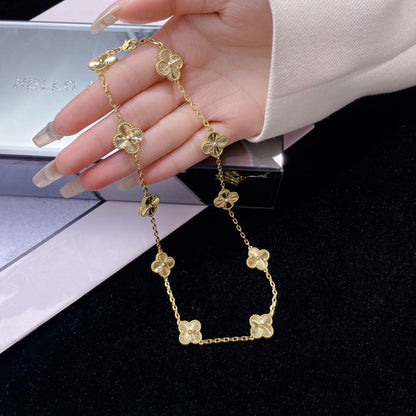 [Basjewels]CLOVER 10 MOTIFS LASER NECKLACE