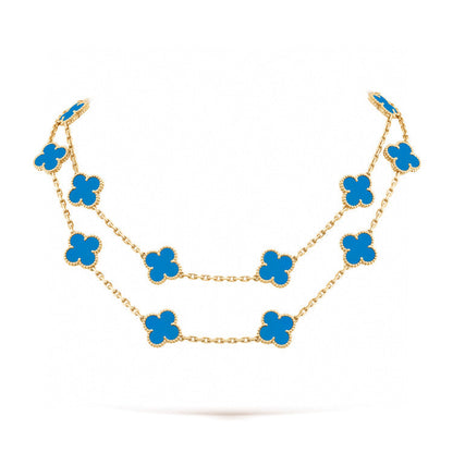 [Basjewels]CLOVER 20 MOTIFS TURQUOISE GOLD