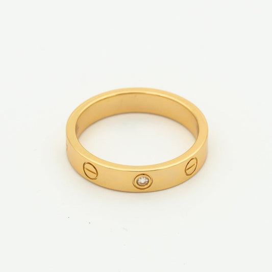 [Basjewels]LOVE RING 4MM 1 DIAMOND PINK GOLD