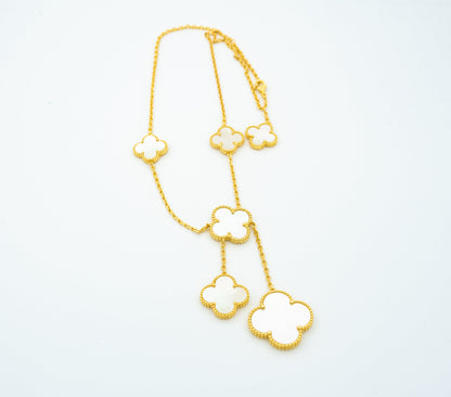 [Basjewels]CLOVER MOTHER OF PEARL NECKLACE 6 MOTIF