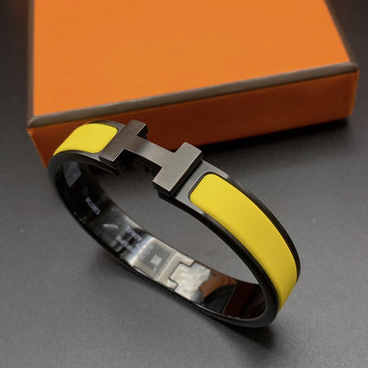 [Basjewels]CLIC HM SO BLACK YELLOW BRACELET