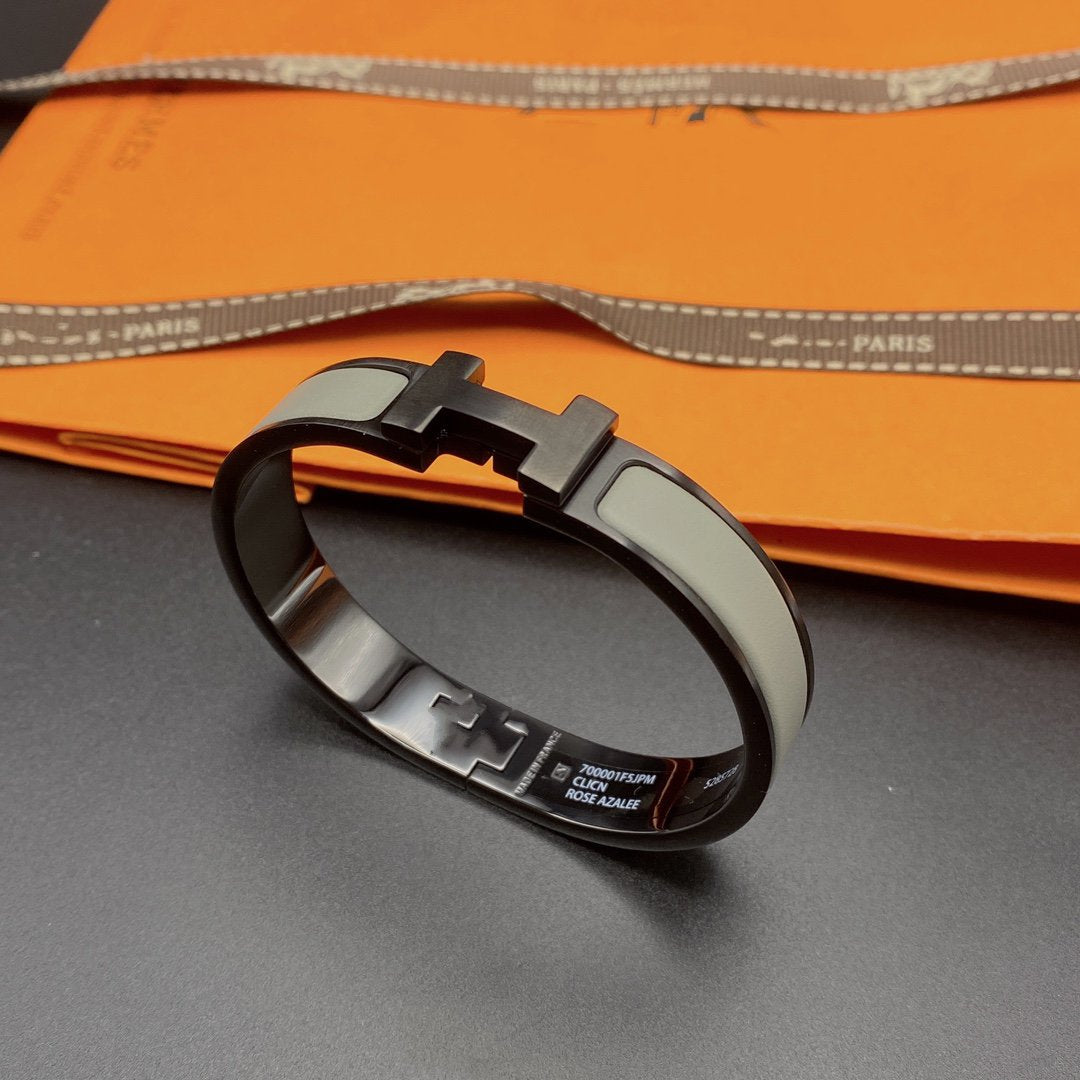 [Basjewels]CLIC HM SO BLACK GREY BRACELET