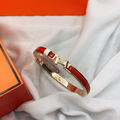 [Basjewels]CLASSIC HM CLIC RED 8MM ENAMEL BRACELET