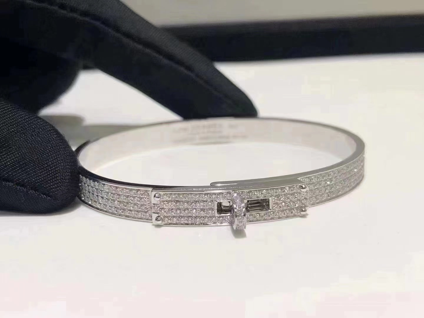 [Basjewels]HM KELLY BRACELET IN SILVER AND FULL PAVE DIAMOND