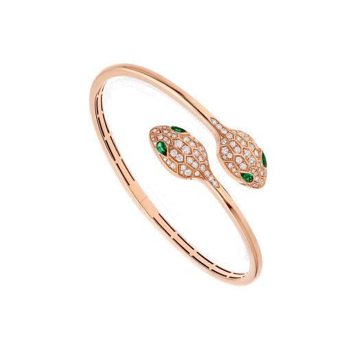 [BSNL Jewels]SERPENTI ARMBAND ROTGOLD MALACHIT DIAMANT DOPPELSCHLANGE