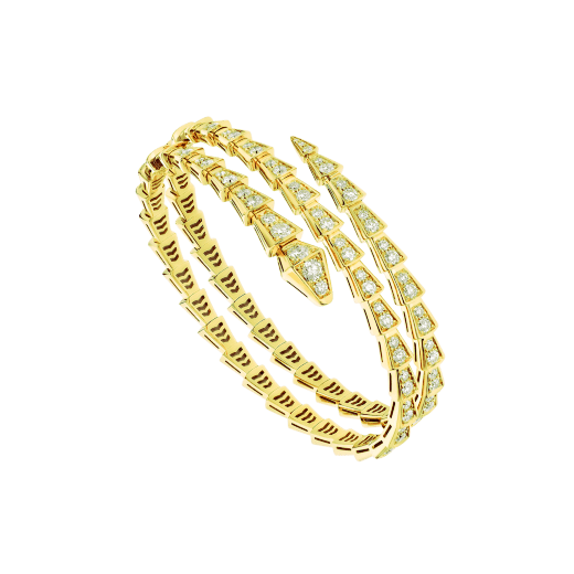 [Basjewels]SERPENTI BRACELET GOLD DIAMOND DOUBLE ROW