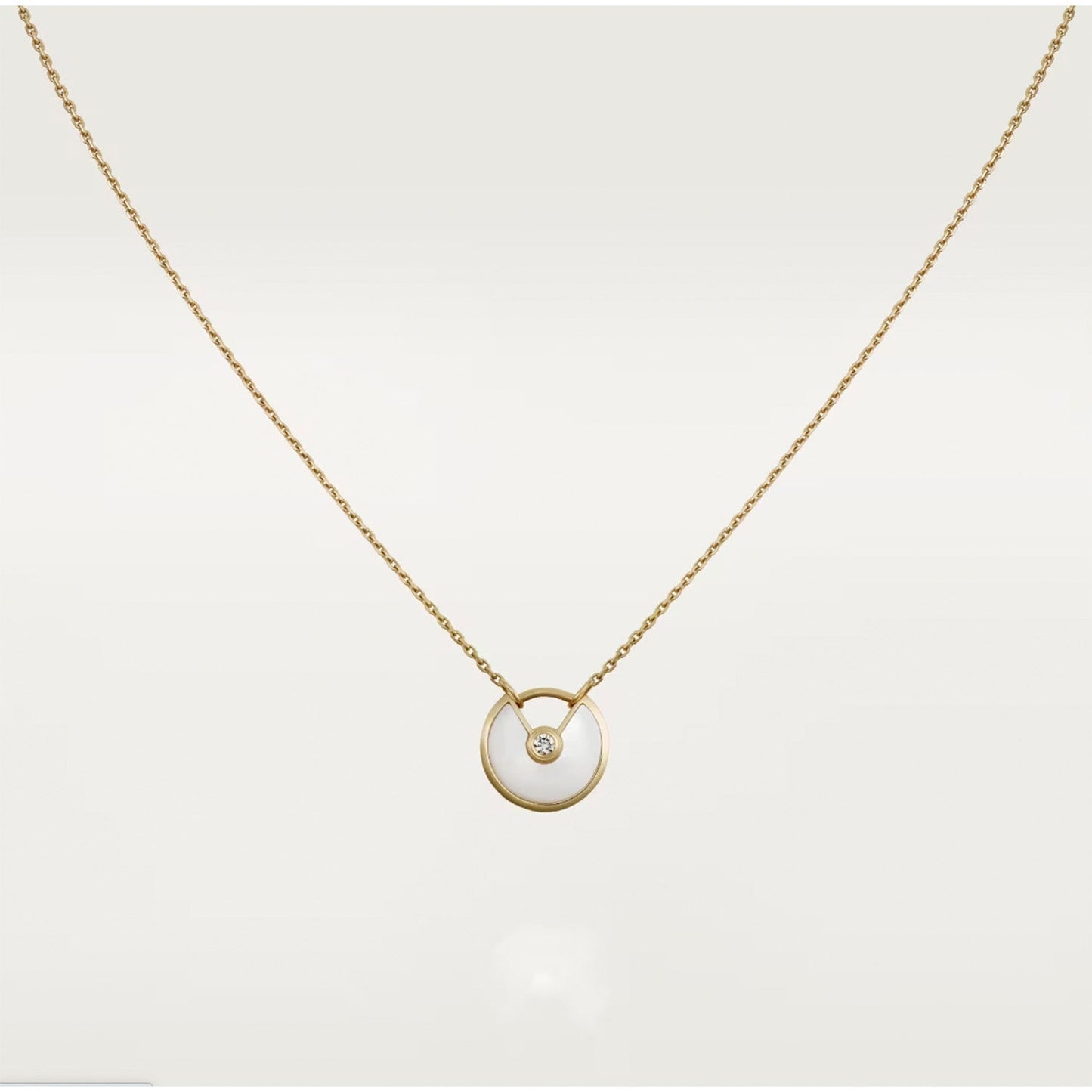 [Basjewels]AMULETTE ROSE GOLD MOP NECKLACE