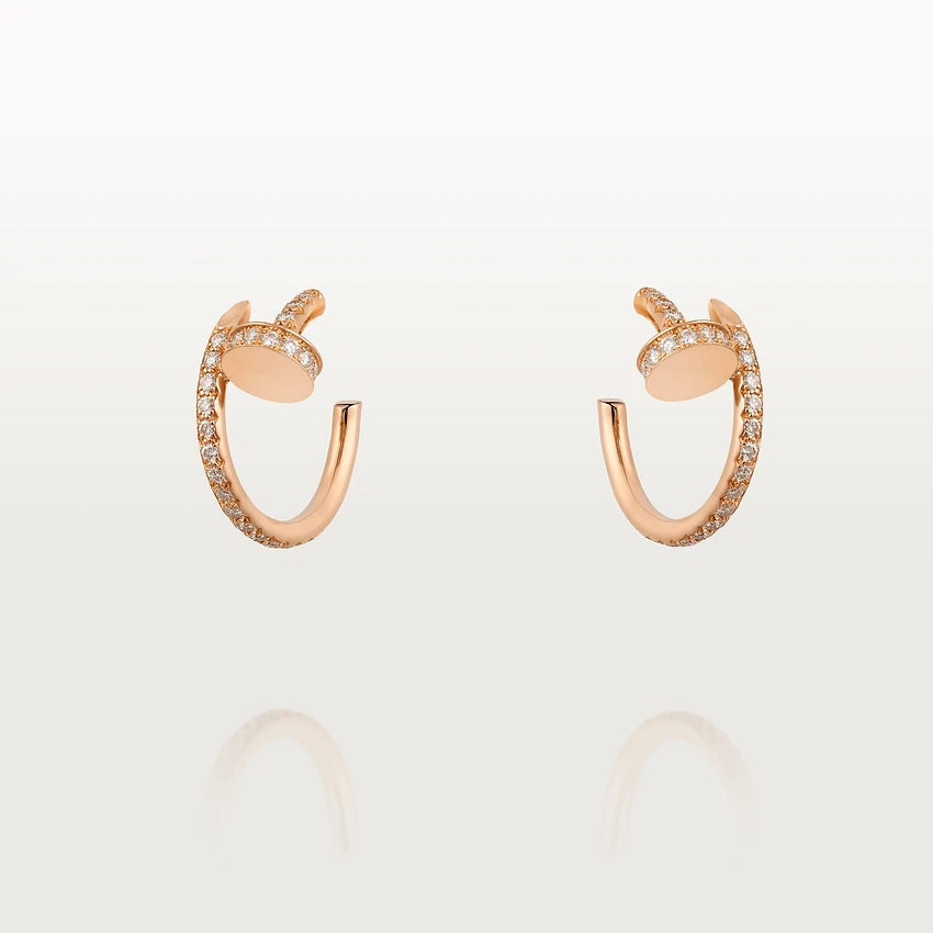 [Basjewels]JUSTE EARRINGS 12.75MM PINK GOLD DIAMOND