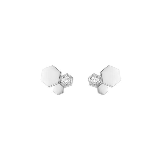 [Basjewels]BEE LOVE SILVER DIAMOND EARRINGS