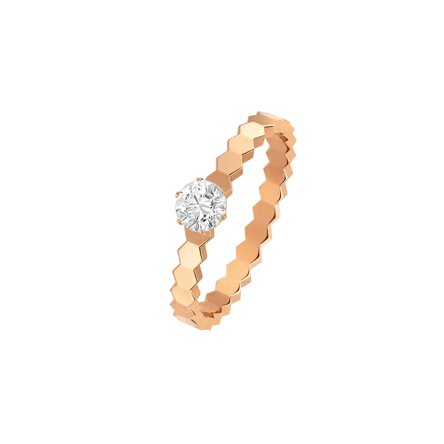 [Basjewels]BEE LOVE RING PINK GOLD 1 DIAMOND