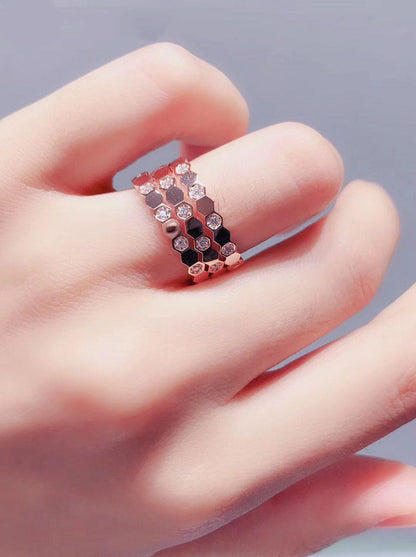 [BSNL Jewels] BEE LOVE RING ROSGOLD DIAMANT