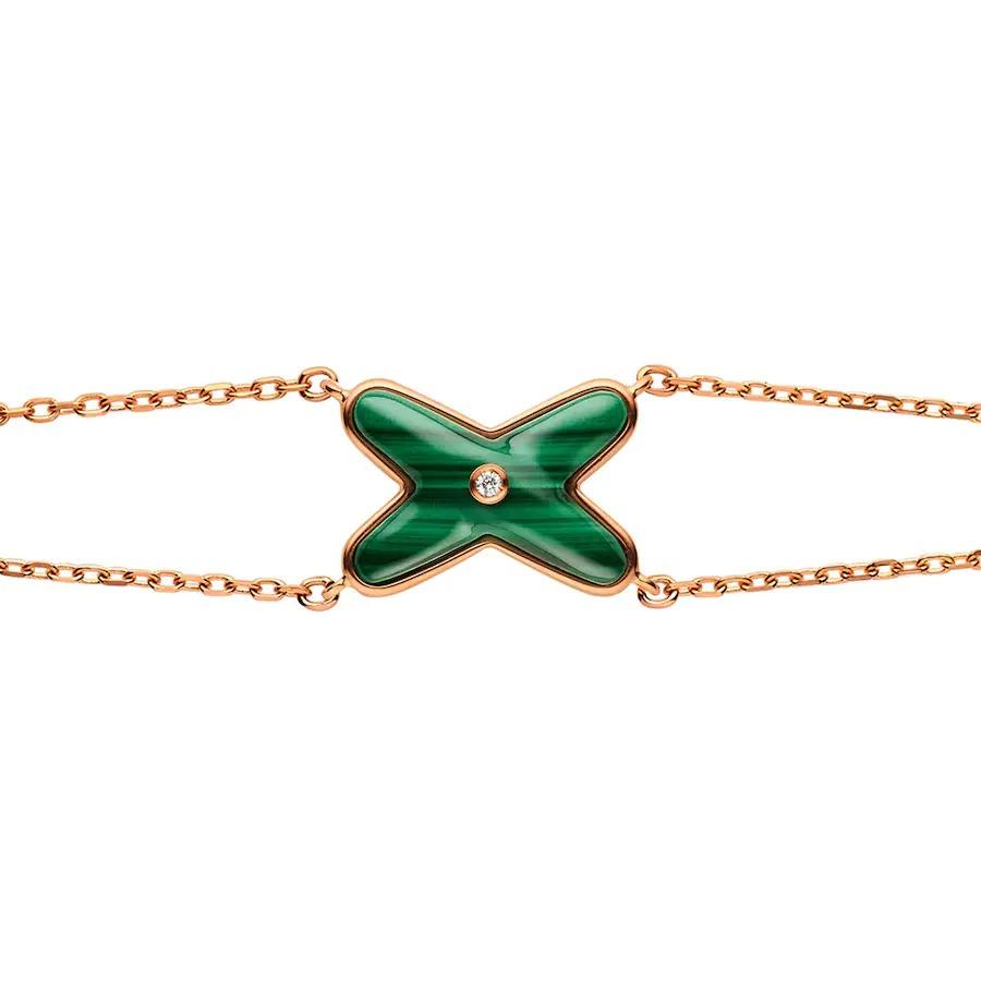 [Basjewels]JEUX BRACELET MALACHITE PINK GOLD 1 DIAMOND