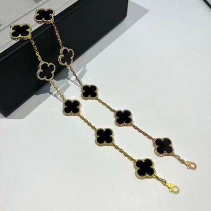 [Basjewels]CLOVER  5 MOTIFS BLACK ONYX BRACELET