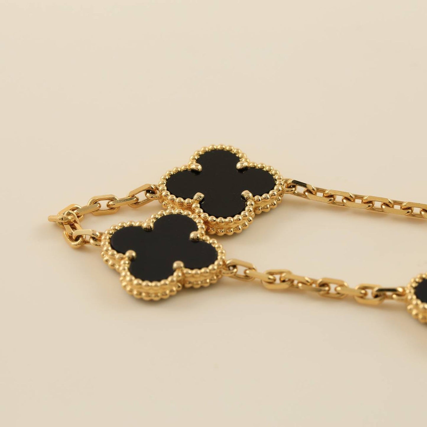 [Basjewels]CLOVER  5 MOTIFS BLACK ONYX BRACELET