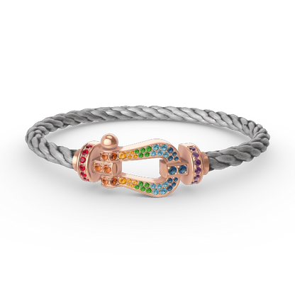 [BSNL Jewels]FORCE GROSSES HUFEISENFARBIGE DIAMANTENARMBAND ROSÉGOLD