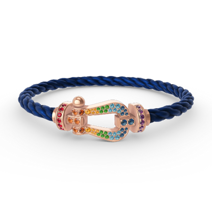 [BSNL Jewels]FORCE GROSSES HUFEISENFARBIGE DIAMANTENARMBAND ROSÉGOLD