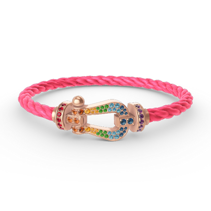 [BSNL Jewels]FORCE GROSSES HUFEISENFARBIGE DIAMANTENARMBAND ROSÉGOLD