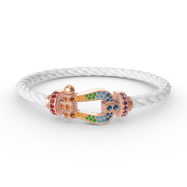 [BSNL Jewels]FORCE GROSSES HUFEISENFARBIGE DIAMANTENARMBAND ROSÉGOLD