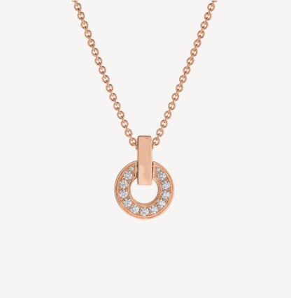 [Basjewels]GARI NECKLACE PINK GOLD DIAMOND