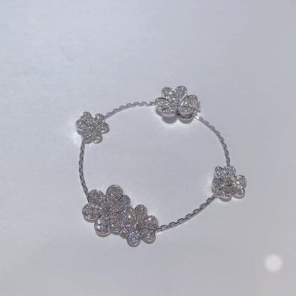 [Basjewels]FRIVOLE SILVER 5 FLOWERS BRACELET