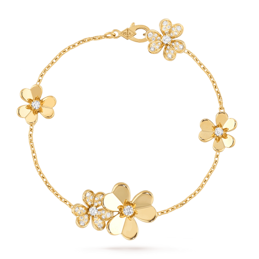 [Basjewels]FRIVOLE GOLD 5 FLOWERS BRACELET